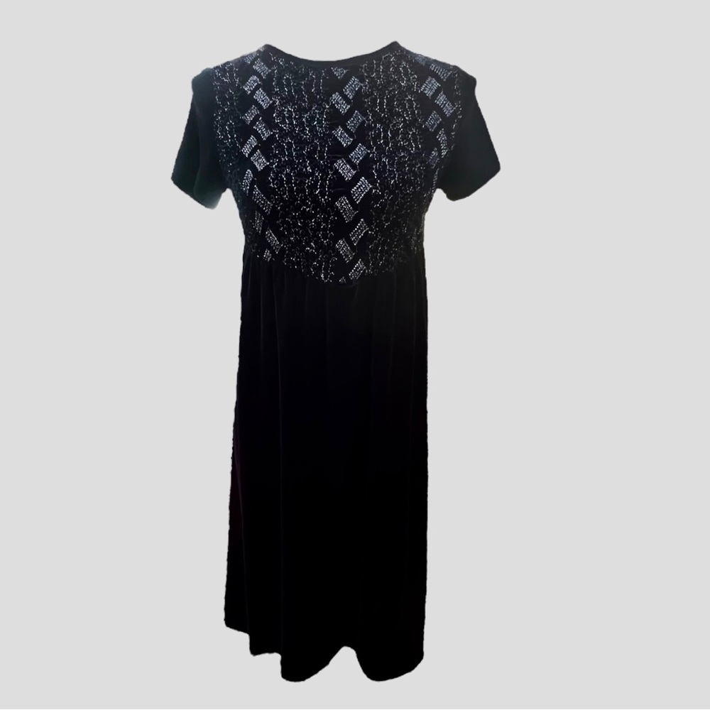Vintage RJ & Co Black Velvet Dress Size S/M